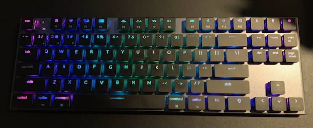 The Keychron K1 comes in an RGB back-lit option