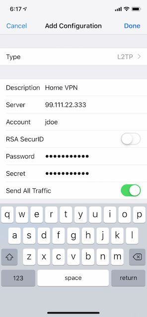 iOS VPN Setup